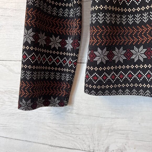 Lou & Grey Top Womens Size Large Feel Good Zip Soft Stretch Fair Isle Design - Picture 8 of 13